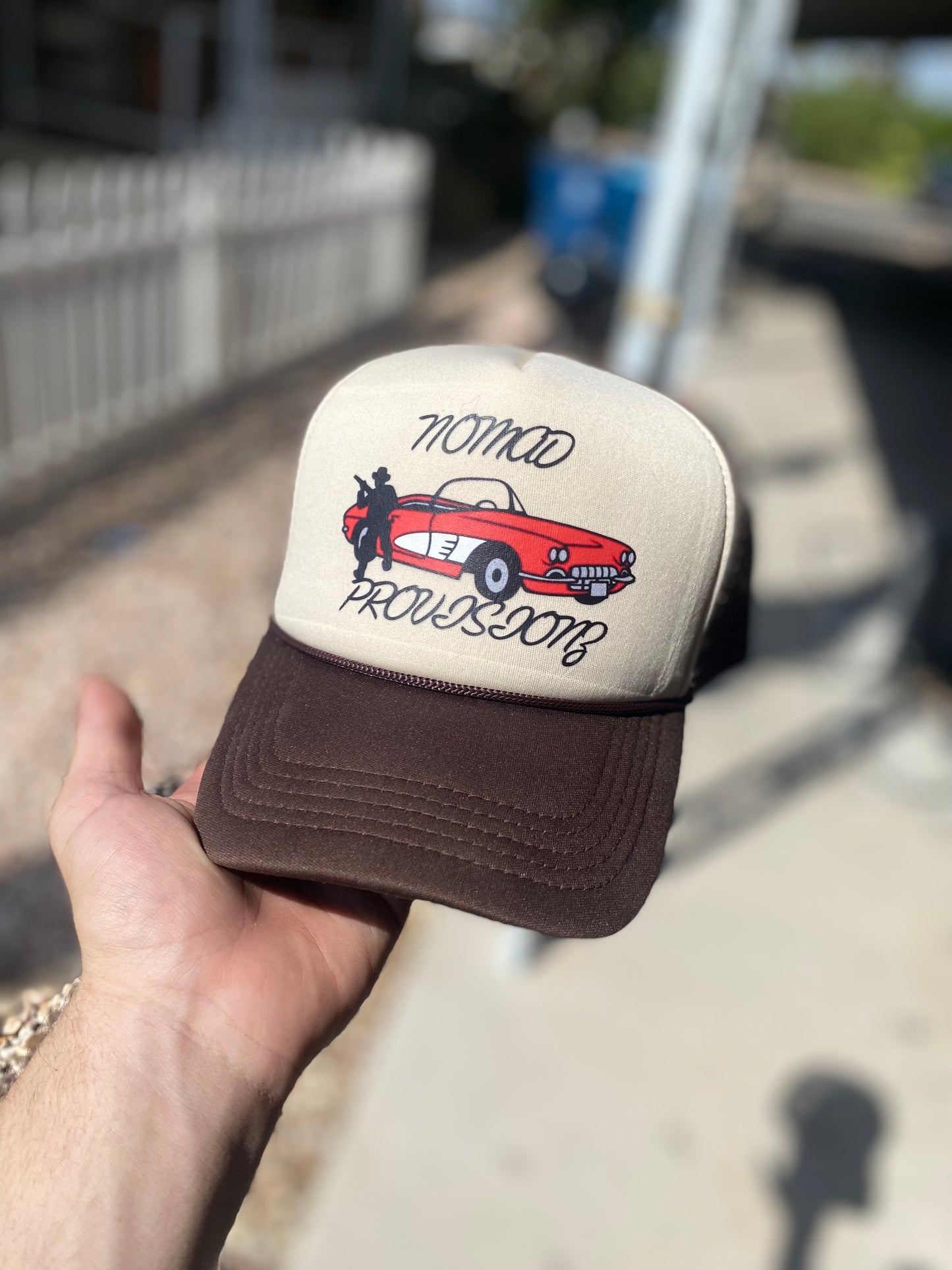 Brown & cream trucker